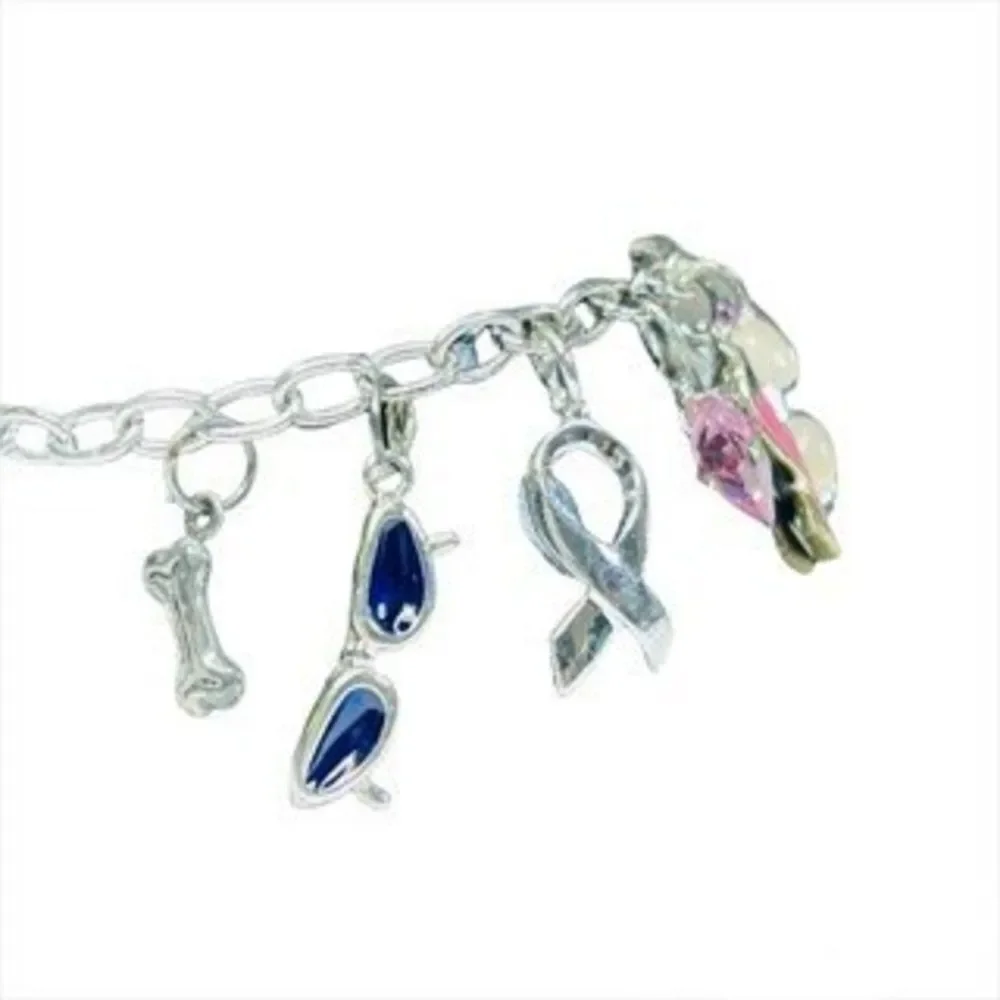 Charm Dangling Sterling Silver Bracelet Mother's Love Size 7